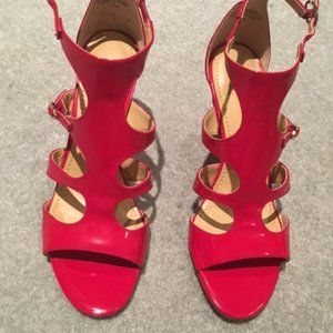 Nine West high heel sandals - tomato red 7.5  NEVER WORN